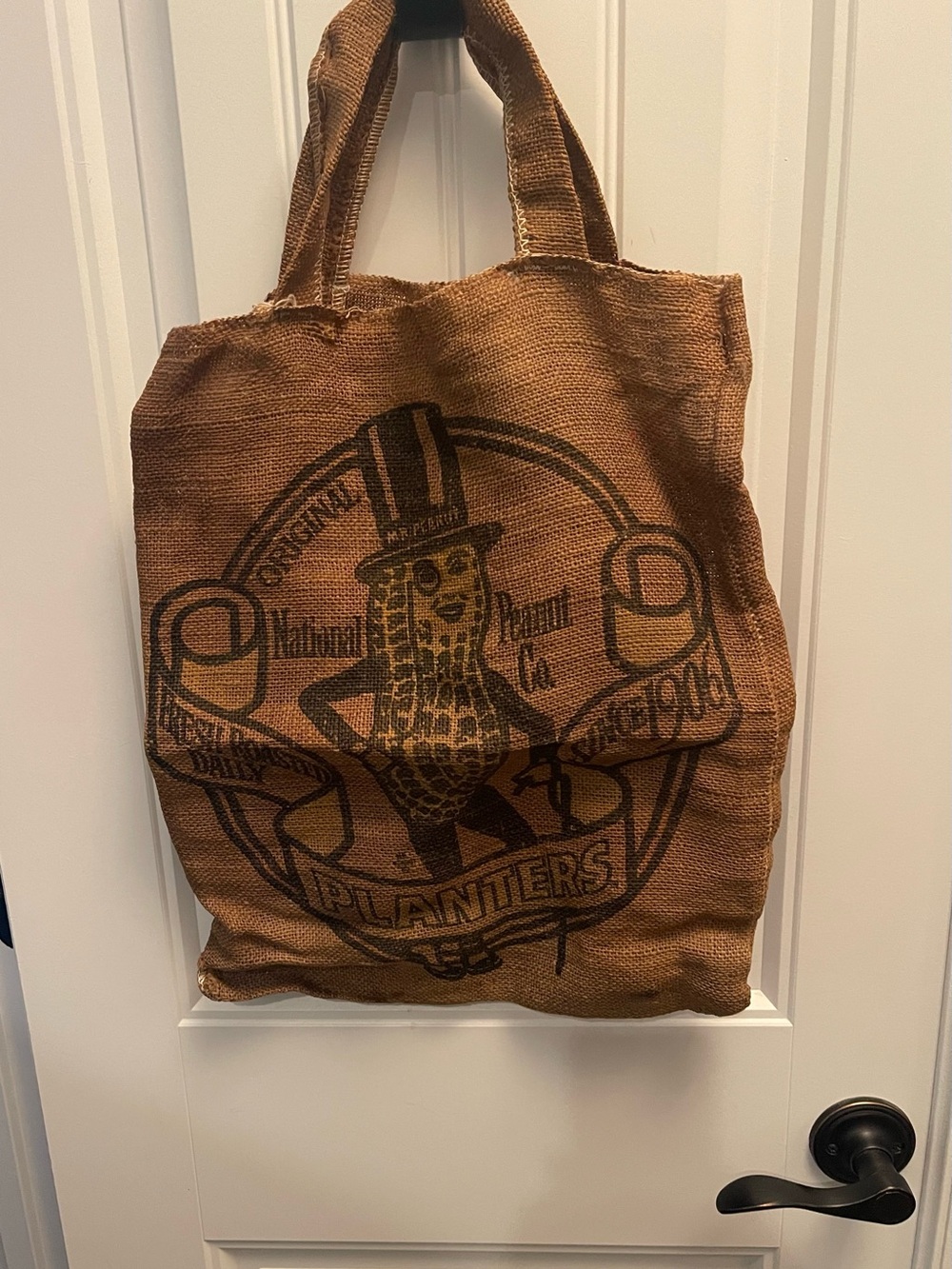 Mr. Peanut Jute Tote Bag - Brown